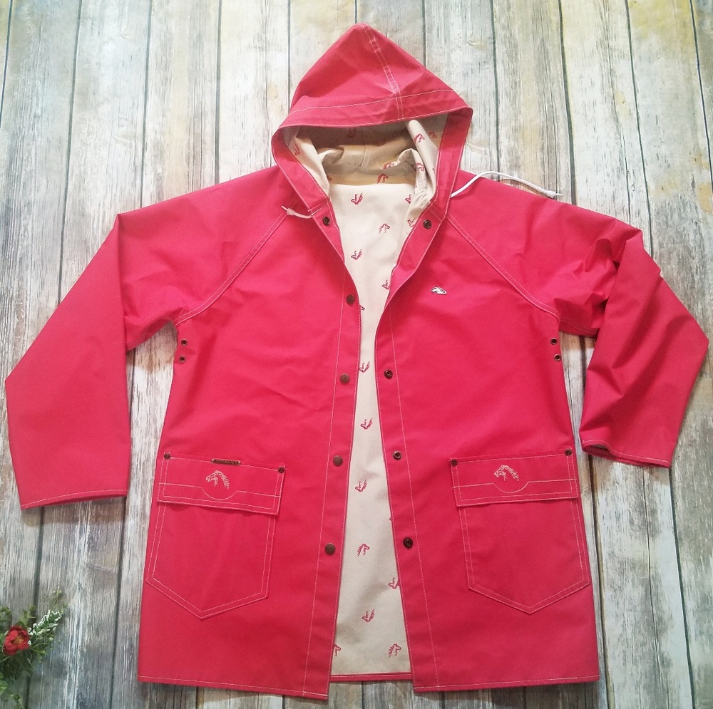 Jordache Vintage Red Rain Coat